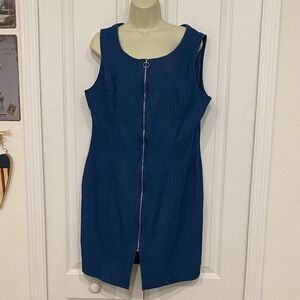 Sleeveless zip up Denim Dress-  sz XL